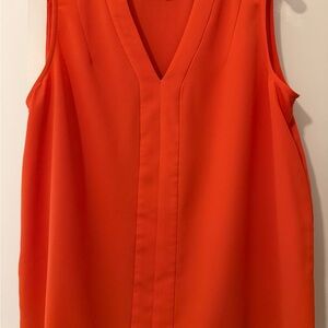 Kasper Sleeveless V-Neck Camisole in Vibrant Orange